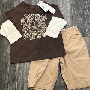NWT Little Cowboy Baby Boys Outfit 3-6 months